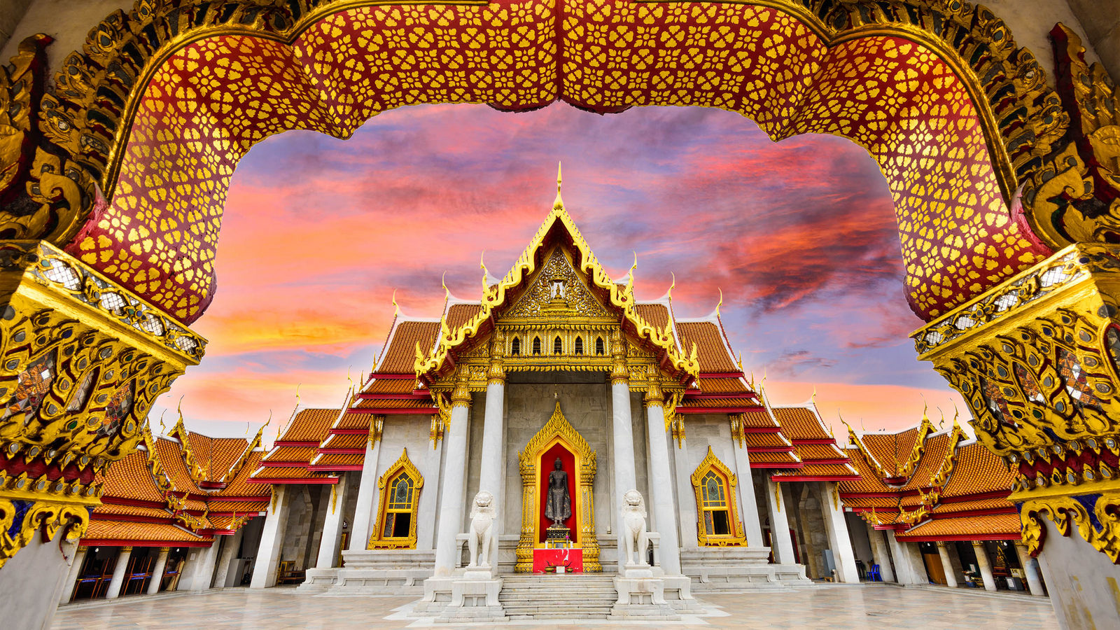 Marble,temple,of,bangkok,,thailand.